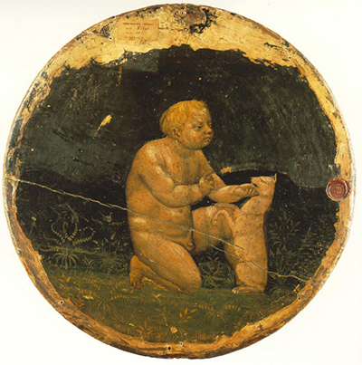 Putto and a Small Dog - Back Side of the Berlin Tondo Masaccio